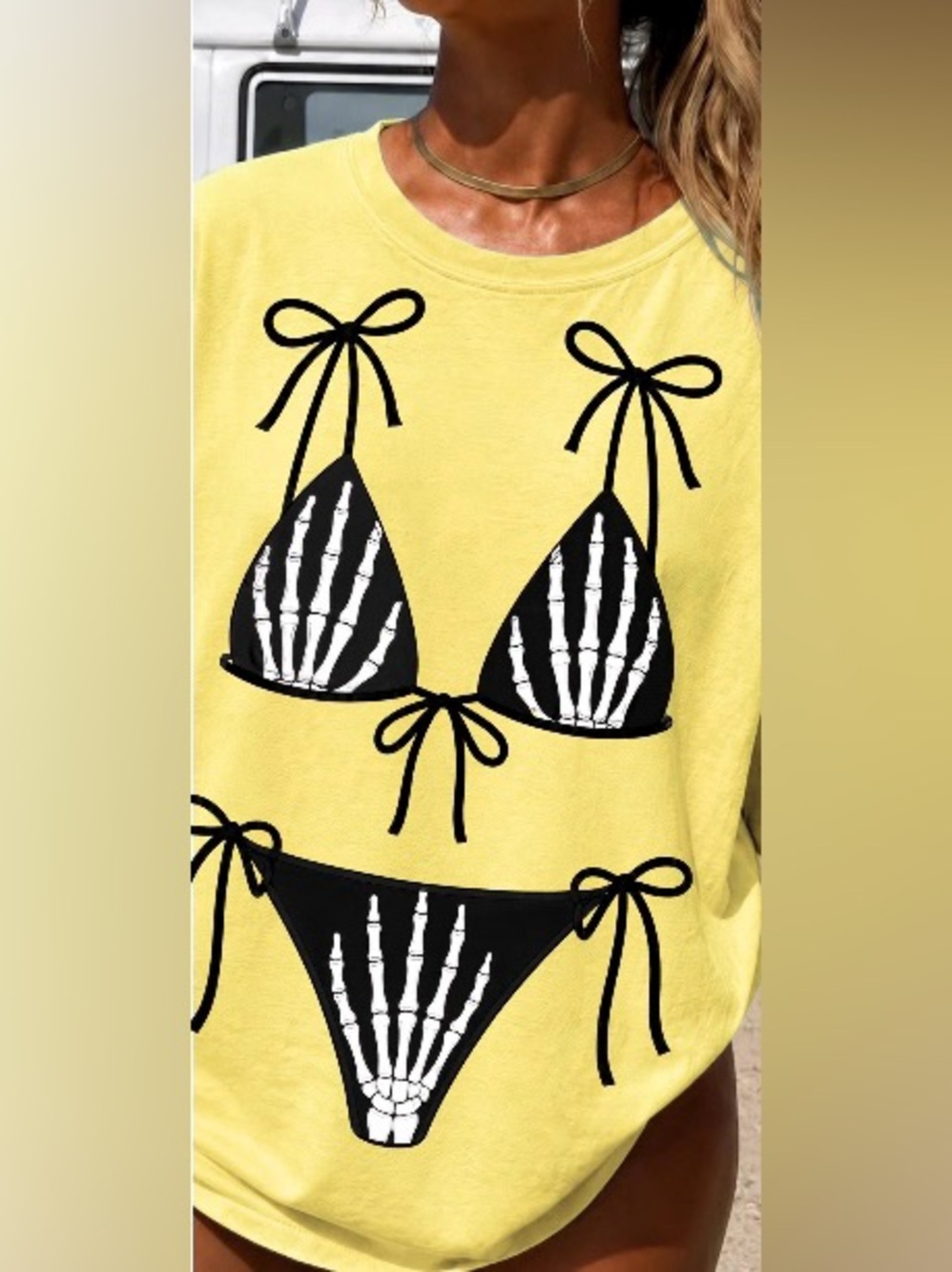 Skeleton Hand Bikini Graphic Tee
